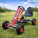 DUŻY GOKART G5 CZERWONY, dla dzieci 6-10 lat, pompowane koła