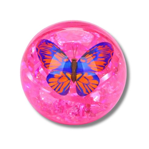 Elastyczna Piłka Do Odbijania Z Kauczuku Konfetti Motyl Świeci Mix 9 cm