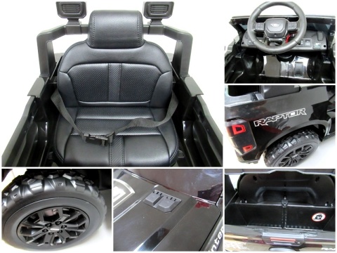 FORD RANGER Raptor BIAŁY Auto na akumulator EVA Skóra pilot AKUMULATOR LION