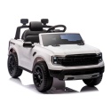 FORD RANGER Raptor BIAŁY Auto na akumulator EVA Skóra pilot AKUMULATOR LION