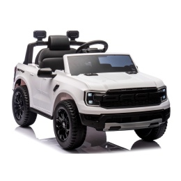 FORD RANGER Raptor BIAŁY Auto na akumulator EVA Skóra pilot AKUMULATOR LION