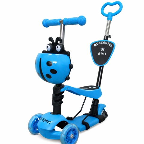 Hulajnoga H3 NIEBIESKA Jeździk 5w1 R-Sport Świecące koła LED