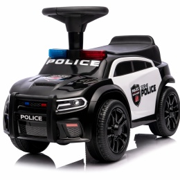Jeździk dla Dzieci J3 CZARNY Policyjny Muzyka, światła