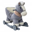 Koń Na Biegunach Jeżdzik 2w1 Bujak Osiołek Dla Malucha Szary