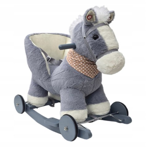Koń Na Biegunach Jeżdzik 2w1 Bujak Osiołek Dla Malucha Szary