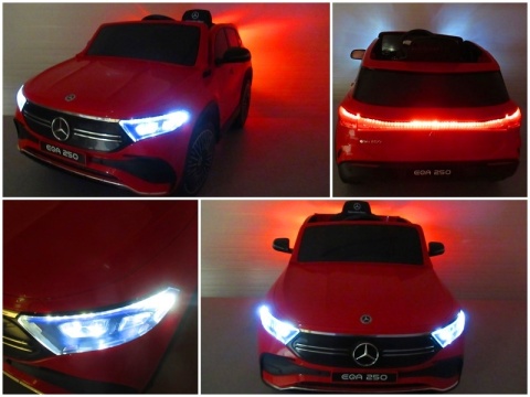 MERCEDES EQA CZERWONY Auto na akumulator PILOT SKÓRA EVA BUJAK