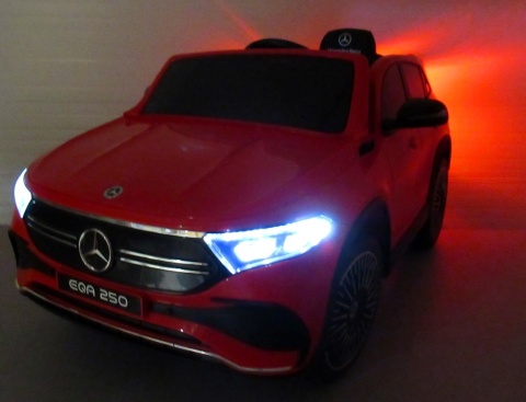 MERCEDES EQA CZERWONY Auto na akumulator PILOT SKÓRA EVA BUJAK