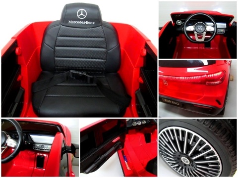 MERCEDES EQA CZERWONY Auto na akumulator PILOT SKÓRA EVA BUJAK