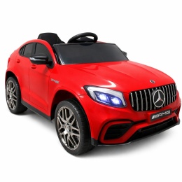 MERCEDES GLC63s CZERWONY Auto na akumulator napęd 4x4 SKÓRA