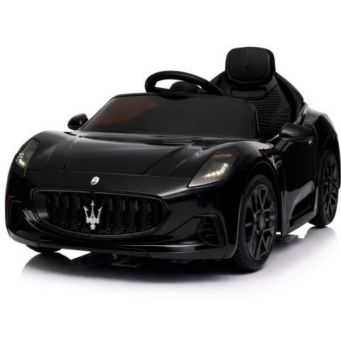 Maserati GranTurismo CZARNY Auto na akumulator, Skóra, Pilot, Światła, Muzyka, Koła EVA