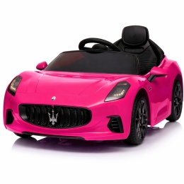 Maserati GranTurismo RÓŻOWY Auto na akumulator, Skóra, Pilot, Światła, Muzyka, Koła EVA