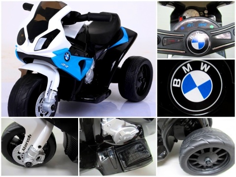 Motorek na akumulator dla dzieci BMW S1000rr NIEBIESKI, muzyka, światełka