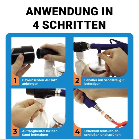 Pistolet do piaskowania na sprężone powietrze do kompresora Zestaw