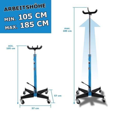 Podnośnik stojak do silników i skrzynie biegów do 500kg 105-185cm Niebieski