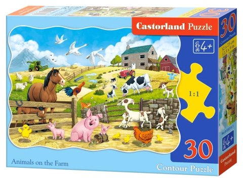Puzzle 30-elementów Animals on the Farm