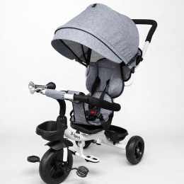 Rowerek Trójkołowy T4 szary R-Sport Obracany 360 stopni Koła EVA