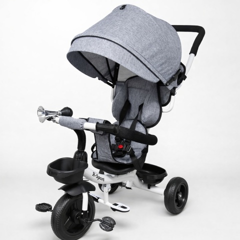 Rowerek Trójkołowy T4 szary R-Sport Obracany 360 stopni Koła EVA