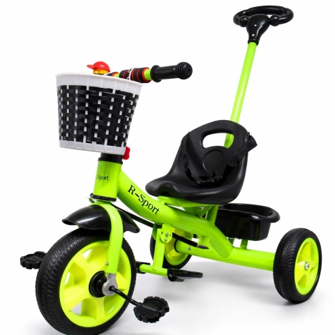 Rowerek Trójkołowy T8 zielony z rączką Koła EVA Pchacz