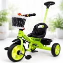 Rowerek Trójkołowy T8 zielony z rączką Koła EVA Pchacz
