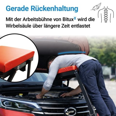 Wysokie siedzisko montażowe BITUXX, regulowane, na kółkach, 200 kg