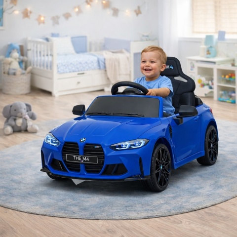 BMW m4 NIEBIESKI Auto na akumulator EVA Skóra pilot