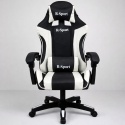 Fotel Gamingowy K3 R-Sport BIAŁO-CZARNY dla gracza+masażer