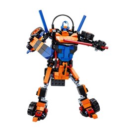 Klocki Konstrukcyjne Wyścigówka Auto Robot 2W1 Pomarańczowa 322 el.