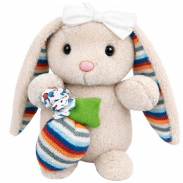 Miękki Pluszowy Króliczek Pozytywka Przytulanka Maskotka Beżowy