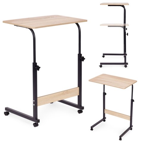 Mobilny stolik pod laptopa biurko dostawiane do fotela jasny dąb ModernHome