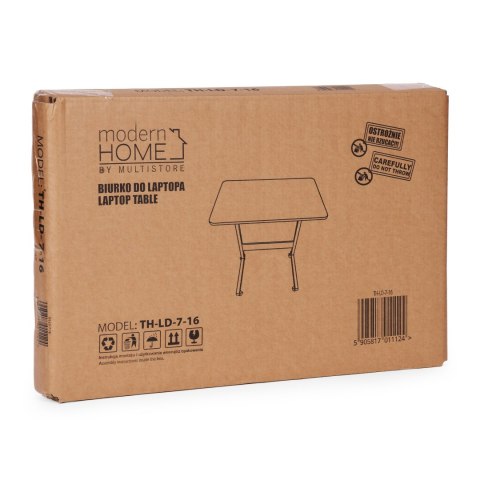 Mobilny stolik pod laptopa biurko dostawiane do fotela postarzany orzech ModernHome