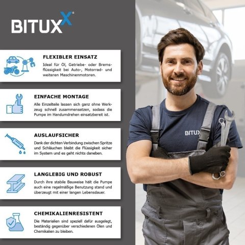 Pompa do napełniania i ekstrakcji płynów BITUXX 200 ml + 500 ml