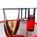 Trampolina dla dzieci ogrodowa siatka piłki koszykówka 150cm czerwona