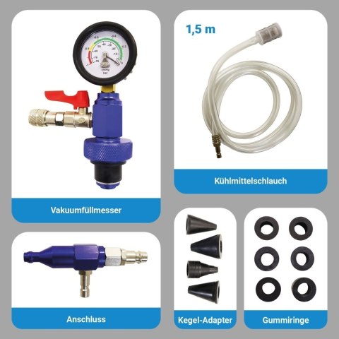Urządzenie do odpowietrzania i napełniania układu chłodzenia BITUXX zestaw 14 elementów