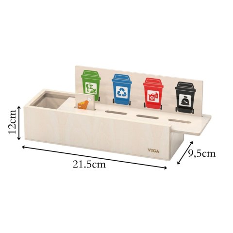 VIGA Układanka Gra drewniana do nauki sortowania śmieci