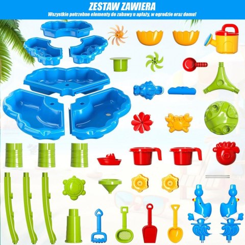 WOOPIE Stolik Wodny i Piaskowy Piaskownica z Ośmiornicą Akcesoria