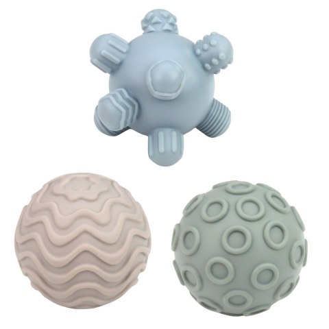 Zestaw Klocki Sensoryczne Gumowe Dla Niemowląt 3w1 Piłeczki Wieża