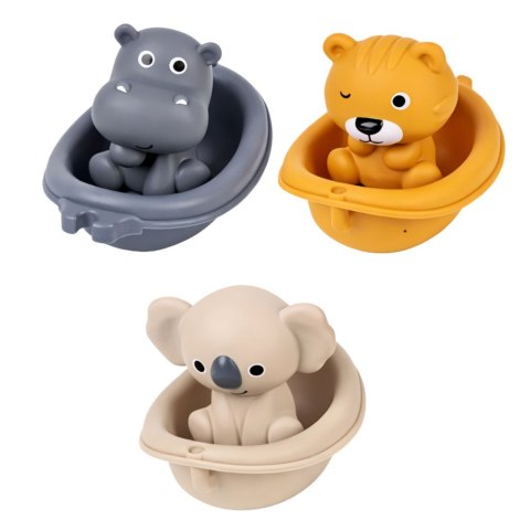 Zestaw Zabawki Do Kąpieli Zwierzątka w Łódeczkach Zjeżdżalnia 11 el.