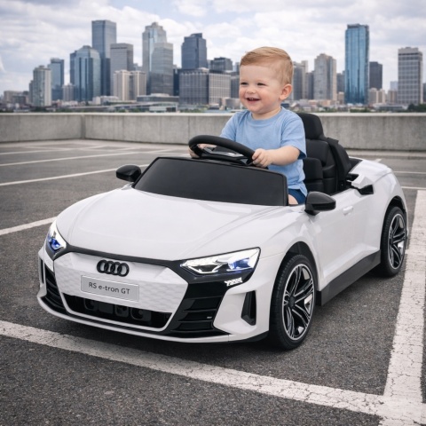 AUDI E-Tron GT Biały Auto na akumulator EVA Skóra pilot