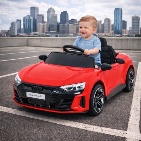 AUDI E-Tron GT Czerwony Auto na akumulator EVA Skóra pilot