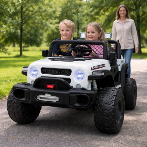 AUTO X17 R-SPORT BIAŁY Auto na akumulator EVA SKÓRA Pilot Akumulator litowo-jonowy