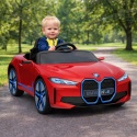 BMW i4 Czerwony Auto na akumulator EVA Skóra pilot