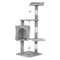 Drapak dla kota legowisko słupek wieża do drapania domek 110 cm szary Petsi