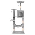 Drapak dla kota legowisko słupek wieża do drapania domek 146 cm szary Petsi