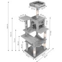 Drapak dla kota legowisko słupek wieża do drapania domek 146 cm szary Petsi