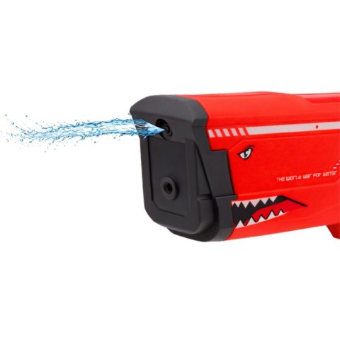 Elektryczny Karabin Pistolet Na Wodę Rekin Czerwony 600 ml 8-10 m