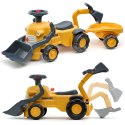 FALK Jeździk Traktor Komatsu z Łyżką Koparką i Przyczepą