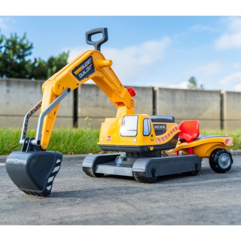 FALK Koparka Super Builder z Przyczepą i Akcesoriami