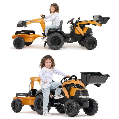 FALK Traktor na Pedały Case CE z Koparką Ładowarką i Przyczepą 3-7 lat