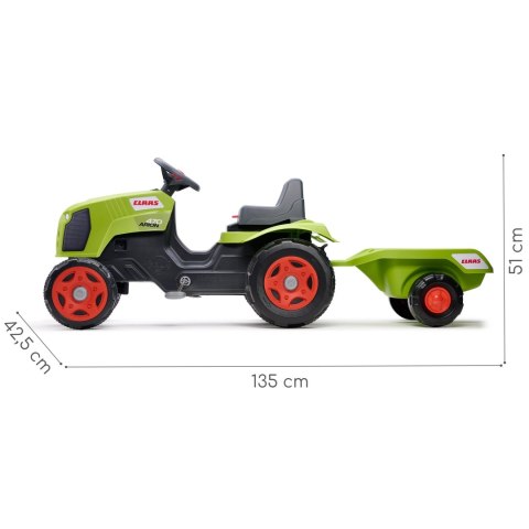 FALK Traktor na Pedały Claas Arion 470 z Przyczepą i Otwieraną Maską 2-6 lat