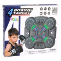 Interaktywna Tarcza Bokserska Muzyczna Światła LED 3 Poziomy Czarna